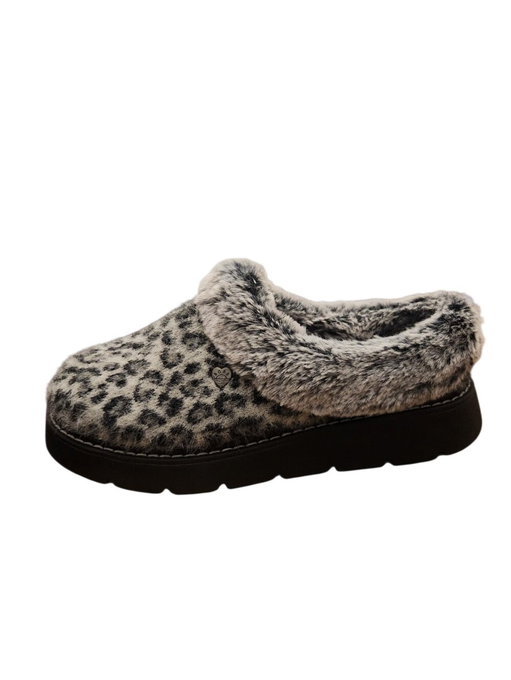 Bobs Skechers Slippers Keepsake Lite Womens Size 7 NWOT Gray Leopard Shoes